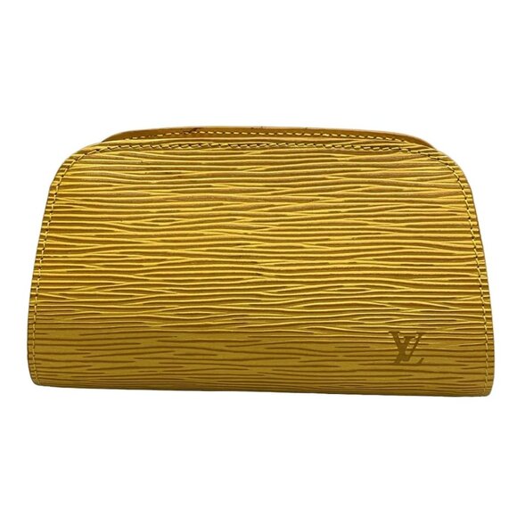 LOUIS VUITTON Dauphine PM Jaune Epi Leather Pouch Bag 144-090225 - Picture 1 of 8